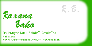 roxana bako business card